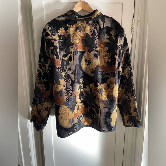 Vintage Koret reversible tapestry jacket with grape leaves - Size 18 - Picture 3 of 13